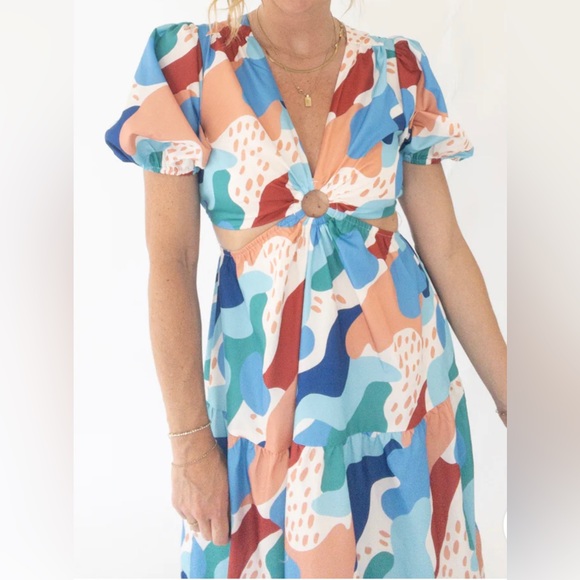 Morgan Maxi Dress Abstract Pattern - Picture 4 of 7